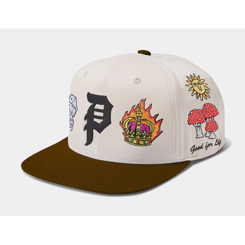 Signs AF Snapback Mens Hat (Beige/Brown)