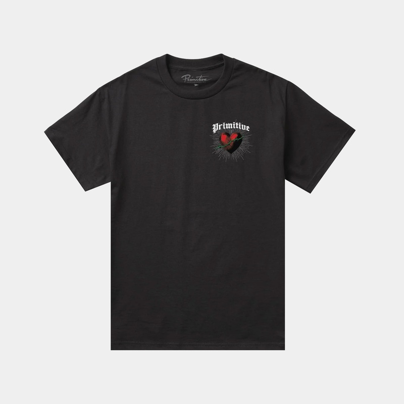 The Saint Mens Short Sleeve Shirt (Black/Red)