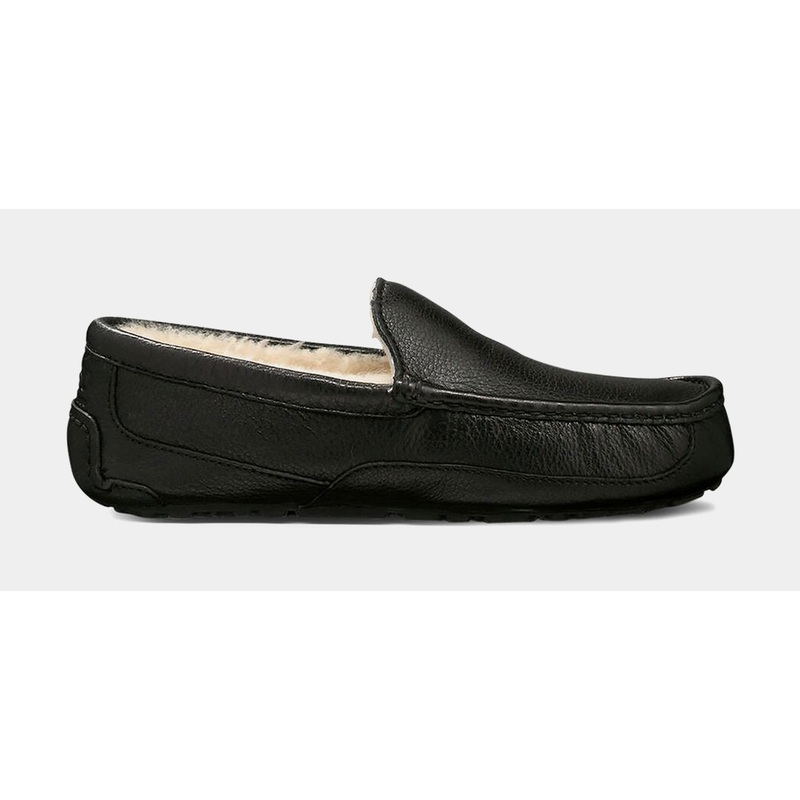 Ascot Leather Slipper Mens Sandals (Black)