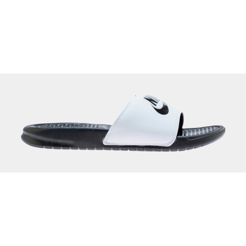 Benassi Just Do It Slide Mens Sandals (White/Black)
