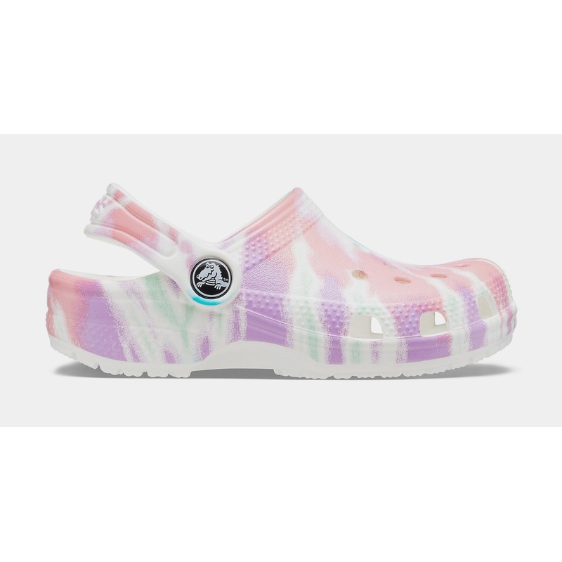 Classic Clog Tie Dye Grade School Sandals (Pink/White)