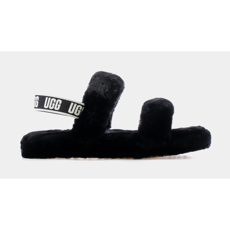 Oh Yeah Grade School Slide Sandals (Black/White)