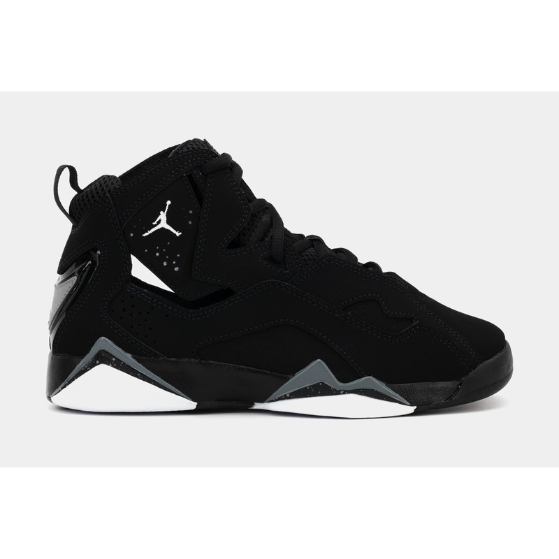 True Flight Grade School Basketball Shoes (Black/White/Grey)