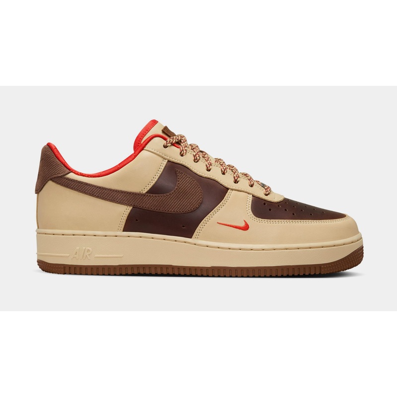 Air Force 1 ’07 Mens Lifestyle Shoes (Light British Tan/Sesame/Picante Red/Cacao Wow)