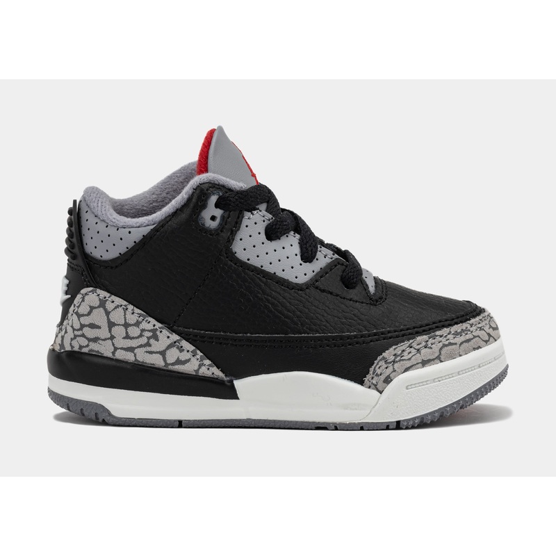 Air Jordan 3 Retro Black Cement Infant Toddler Lifestyle Shoes (Black/Fire Red/Cement Grey/Summit White)
