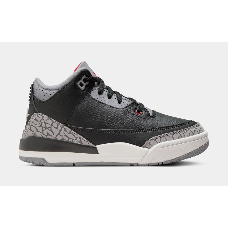 Air Jordan 3 Retro Black Cement Preschool Lifestyle Shoes (Black/Fire Red/Cement Grey/Summit White)