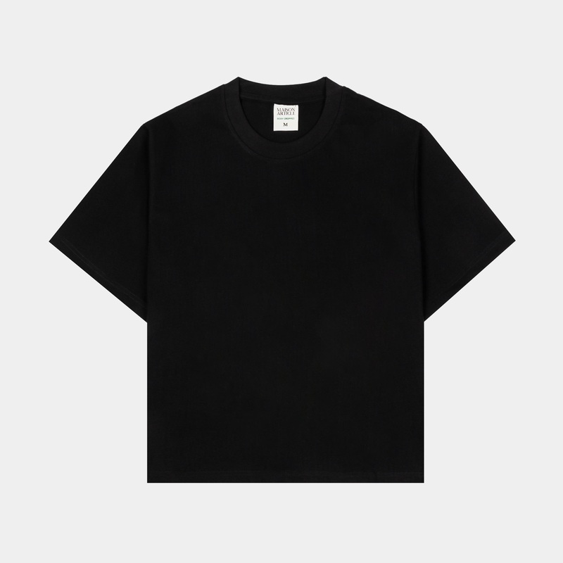Cropped Tee Mens Short Sleeve Shirt (Black)