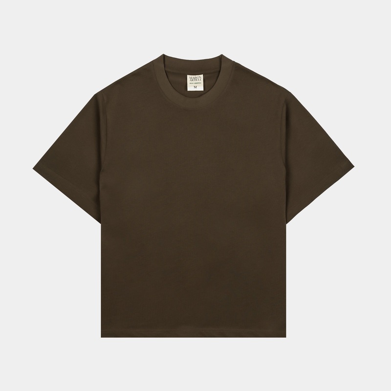 Cropped Tee Mens Short Sleeve Shirt (Olive)