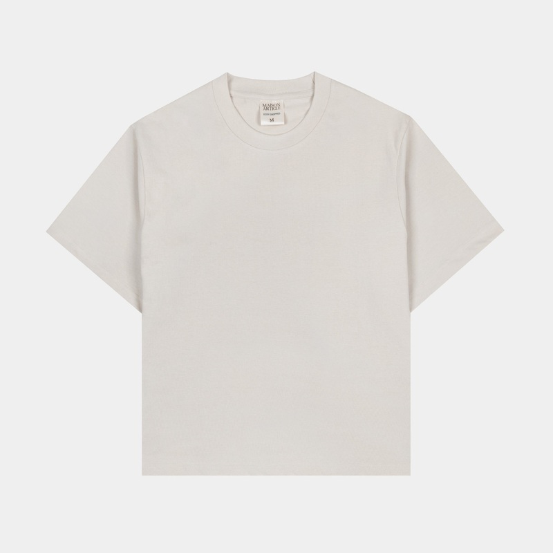 Cropped Tee Mens Short Sleeve Shirt (Stone)