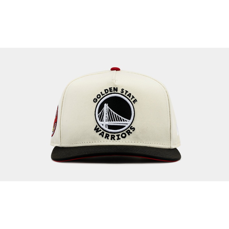 Exclusive Golden State Warriors 7X Champ 950AF Snapback Mens Hat (Beige/Black)