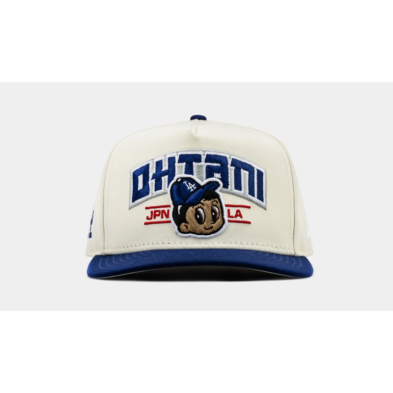 Exclusive Los Angeles Dodgers Ohtani 950AF Snapback Mens Hat (Blue/Beige/White)