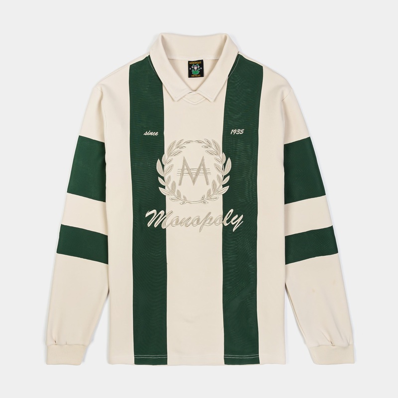 SP x Monopoly Crest Mens Long Sleeve Shirt (Cream/Green)