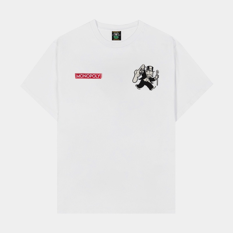 SP x Monopoly Make Money Not Friends Mens Short Sleeve Shirt (White/Green)