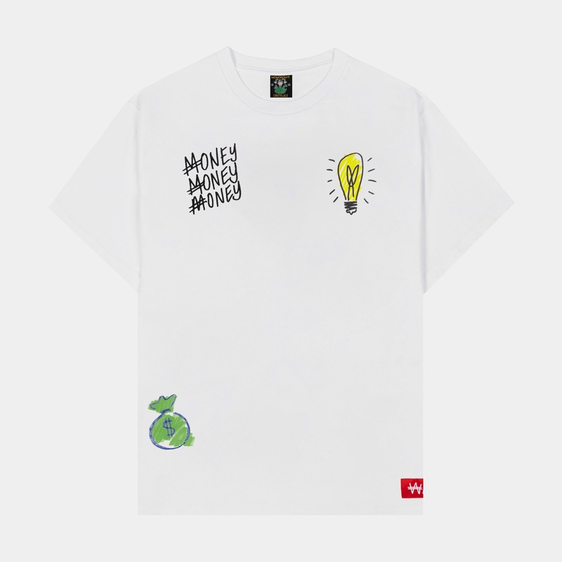 SP x Monopoly Money Graffiti Mens Short Sleeve Shirt (White/Yellow)