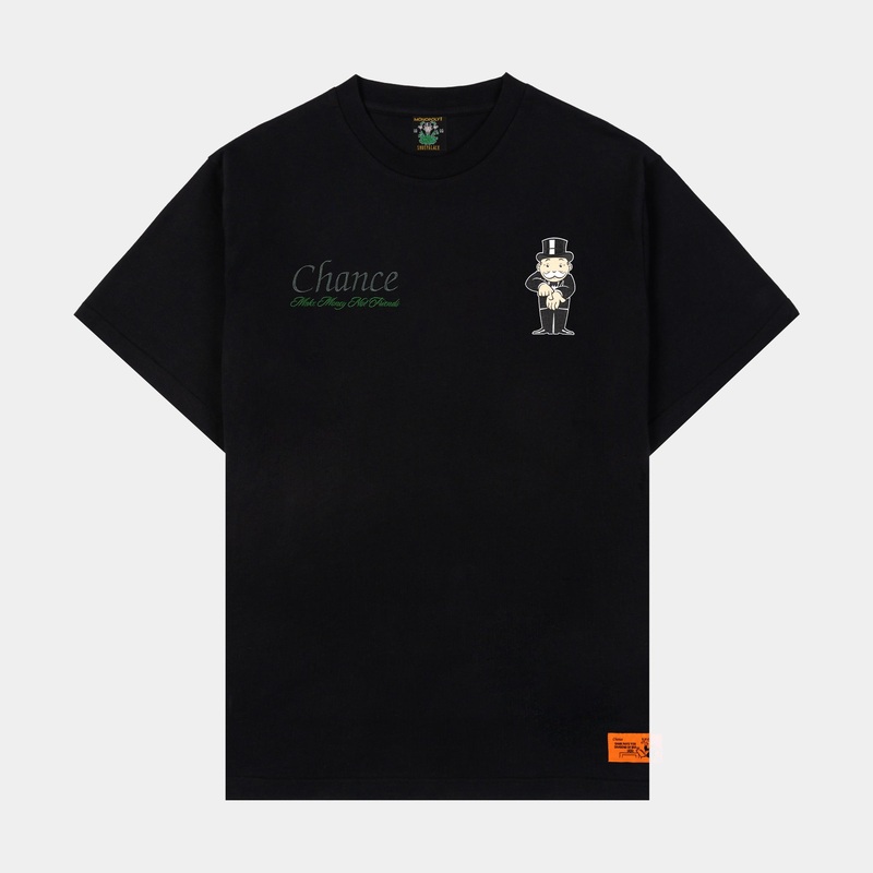 SP x Monopoly Money Over Friends Mens Short Sleeve Shirt (Black/Orange)