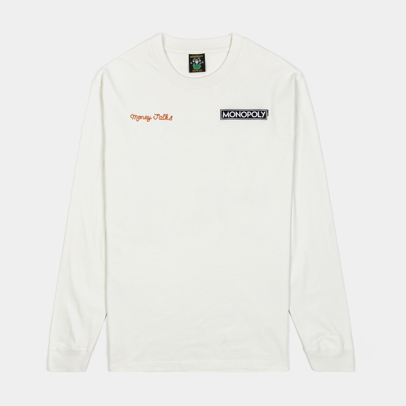 SP x Monopoly Money Talks Mens Long Sleeve Shirt (Grey/Orange)