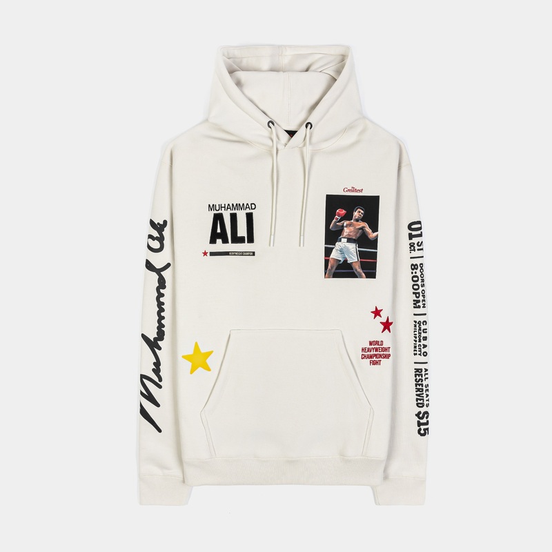 SP x Muhammad Ali Thrilla Pullover Mens Hoodie (White/Red)