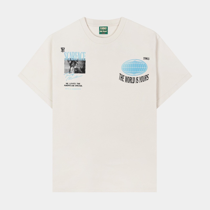 SP x Scarface American Dream Mens Short Sleeve Shirt (Beige/Blue)