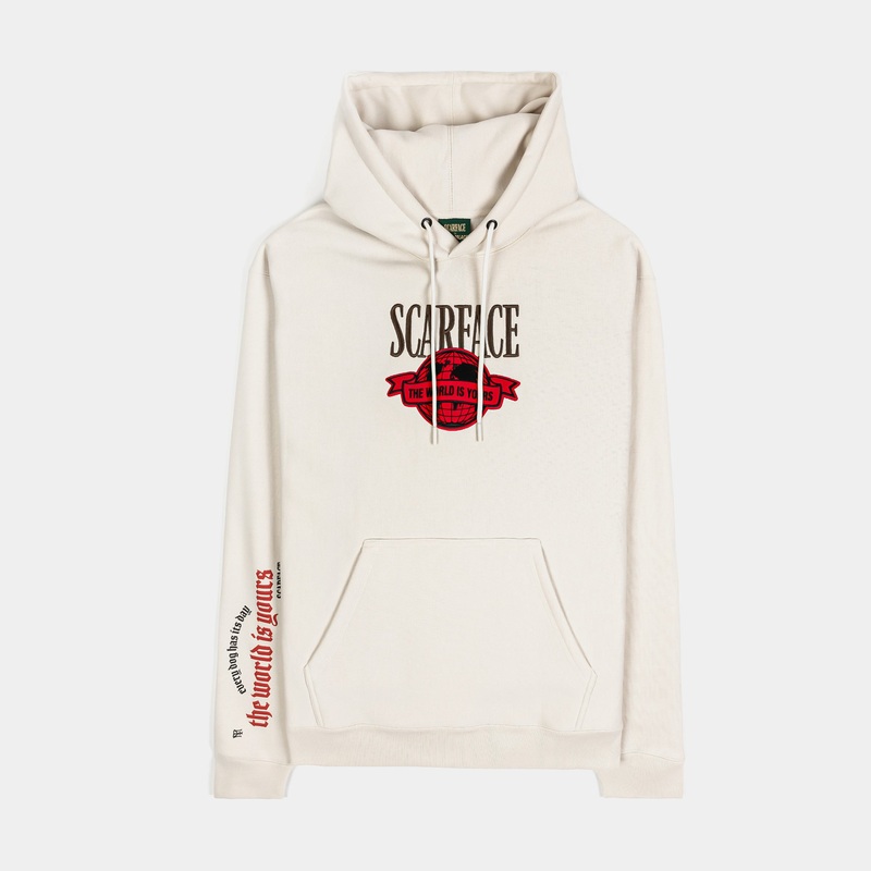 SP x Scarface Power Pullover Mens Hoodie (Beige/Red)