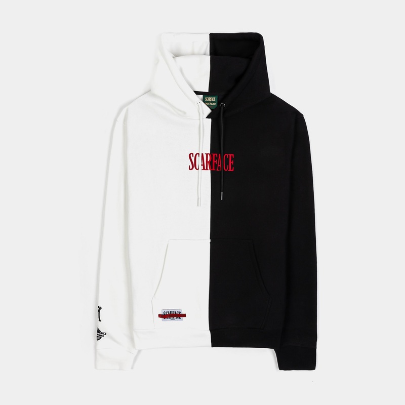 SP x Scarface Split Counting Money Pullover Mens Hoodie (Black/White)