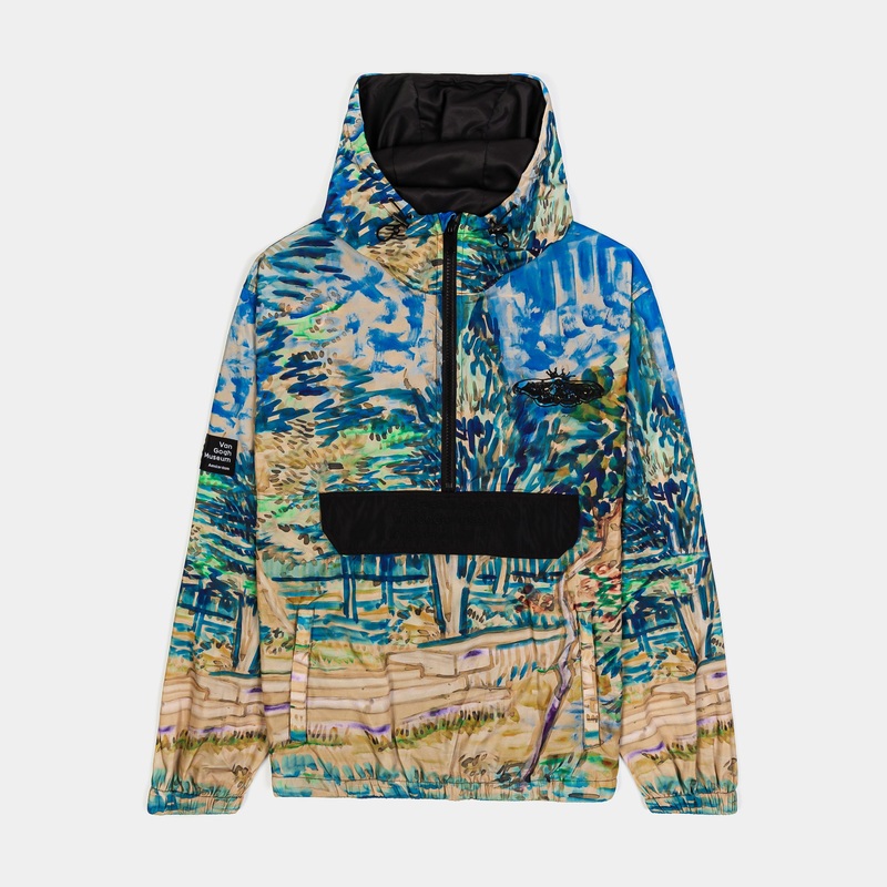 SP x Van Gogh Anorak Half Zip Mens Jacket (Blue/Yellow/Black)