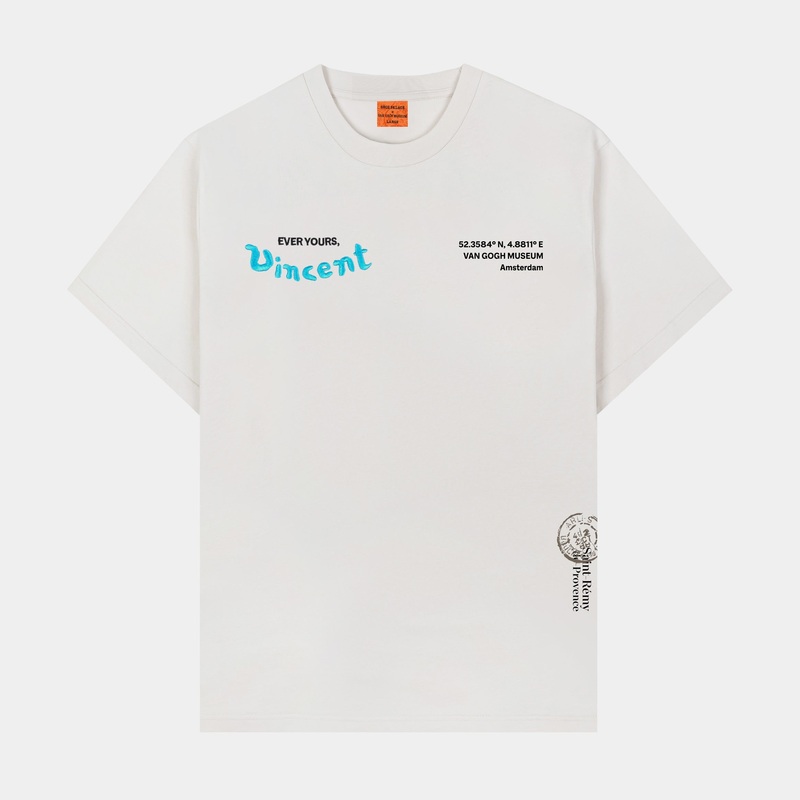 SP x Van Gogh Museum Almond Mens Short Sleeve Shirt (Beige/Teal)