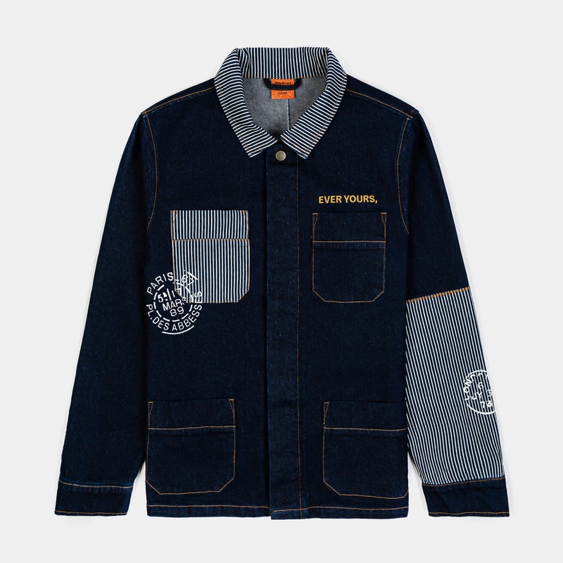 SP x Van Gogh Museum Moth Denim Mens Jacket (Blue/Yellow)