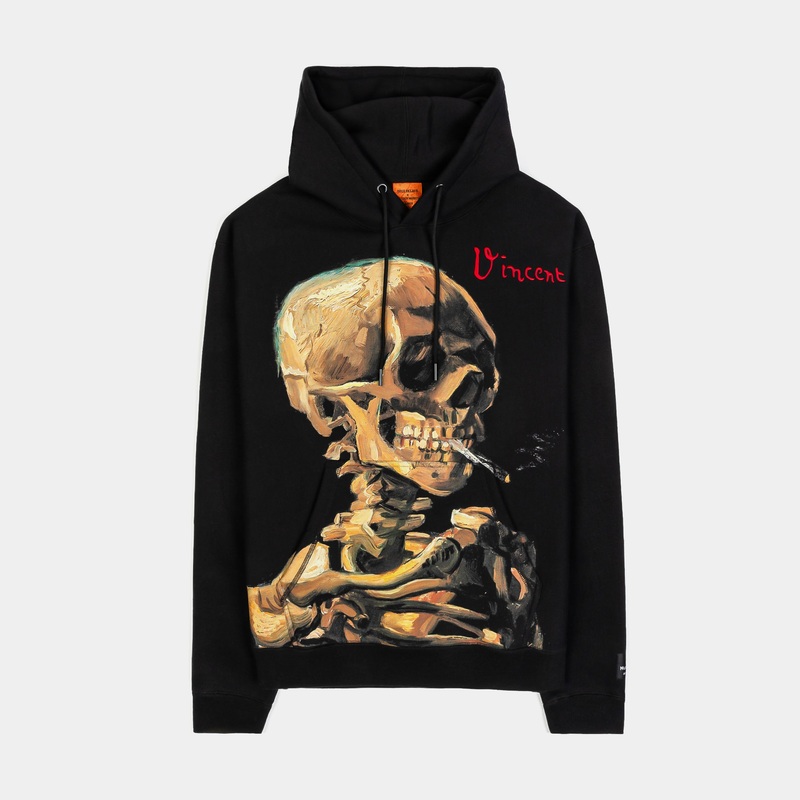 SP x Van Gogh Museum Skull Pullover Mens Hoodie (Black/Beige)
