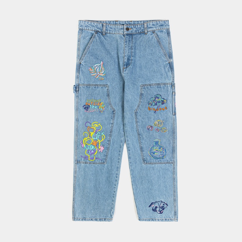 SP x Van Gogh Outside The Line Denim Mens Pants (Blue/Pink)