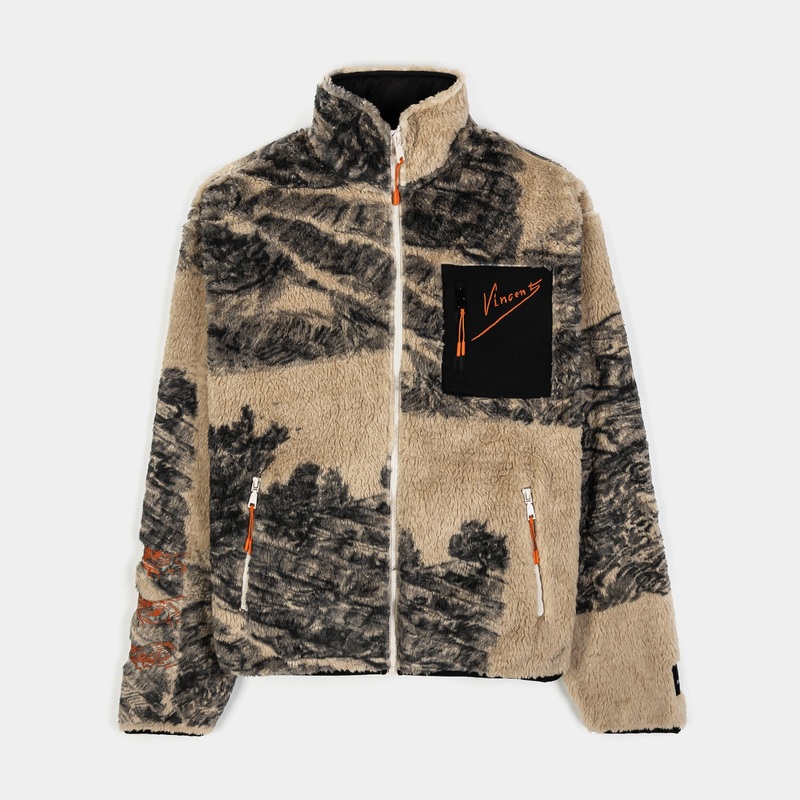 SP x Van Gogh Sherpa Mens Jacket (Beige/Black)