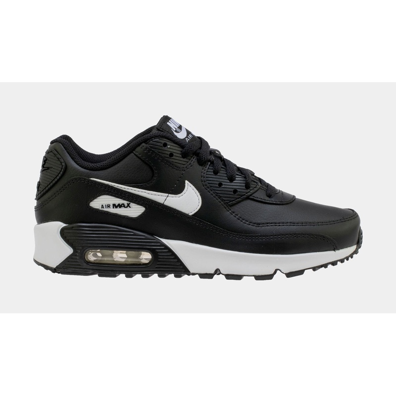 Air Max 90 365 Leather Grade School Running Shoes (Black)