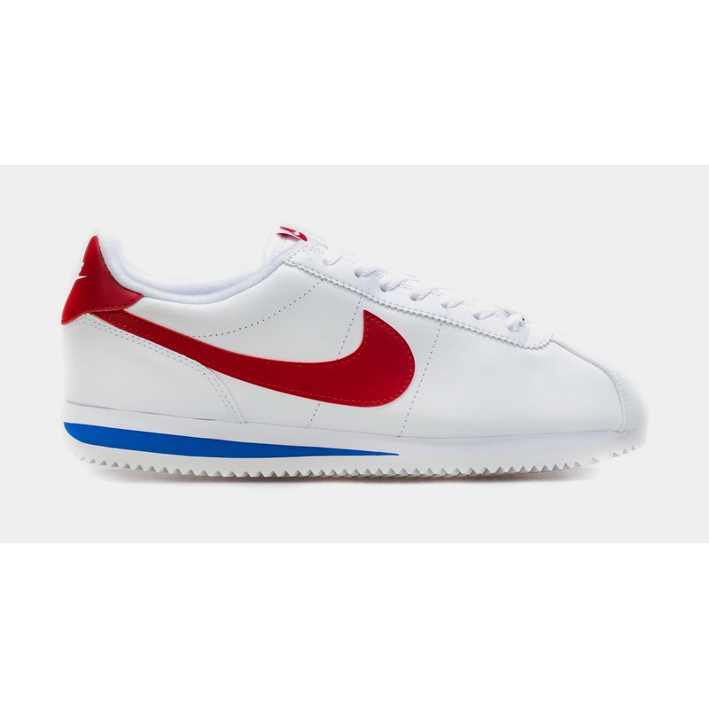 Cortez Basic Leather Mens Running Shoe (White/Red)
