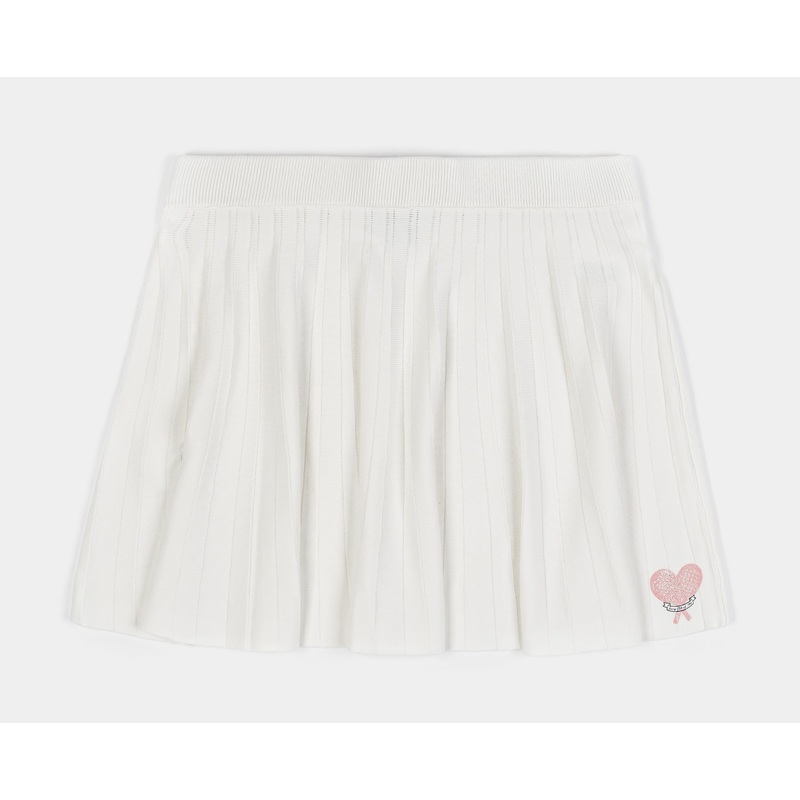Tennis Sweater Pleated Womens Skirt (White)