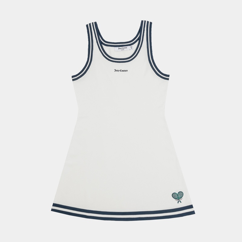 Tennis Sweater Womens Dress (White/Blue)