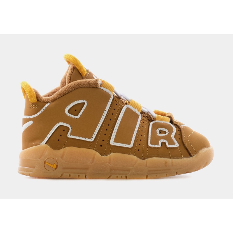 Air More Uptempo Wheat Infant Toddler Basketball Shoes (Wheat/White/Pollen/Gum Light Brown)