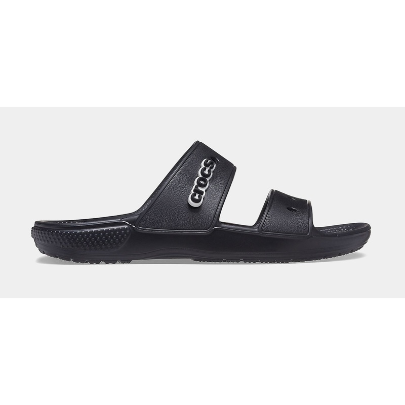 Classic Double Band Slide Mens Sandals (Black)