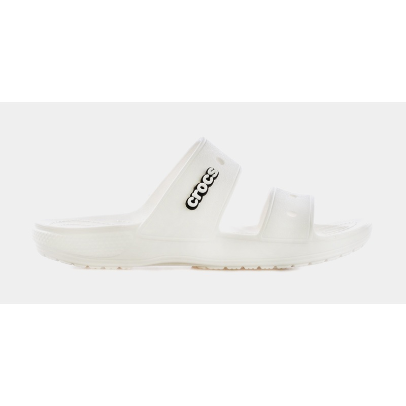 Classic Double Band Slide Mens Sandals (White)