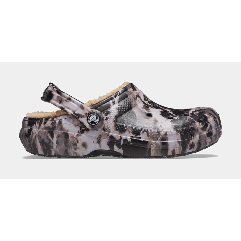 Classic Lined Clog Bleach Dye Mens Sandals (Black/Brown)