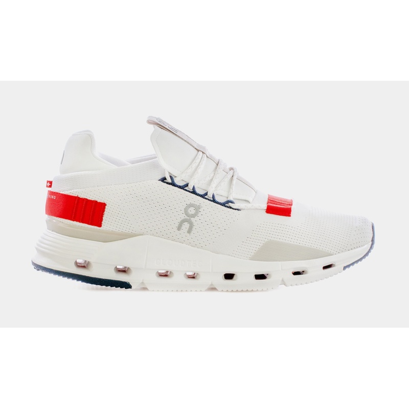 Cloudnova White Red Mens Running Shoes (White)