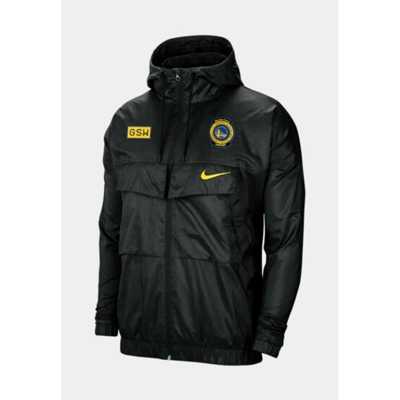 Golden State Warriors Courtside Lightweight Mens Jacket (Black)