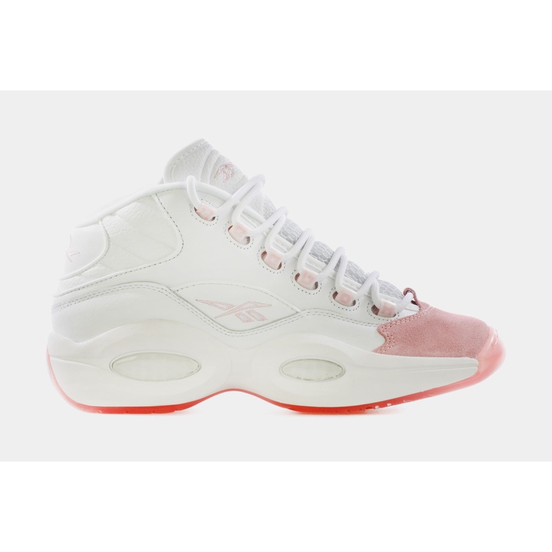 Question Mid Pink Toe Mens Basketball Shoe (White/Pink)