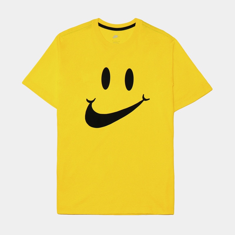Smile Short Sleeve Tee Mens T-Shirt (Yellow)