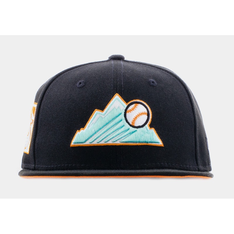 x New Era Orange Dreams Colorado Rockies 59Fifty Fitted Cap Mens Hat (Black)