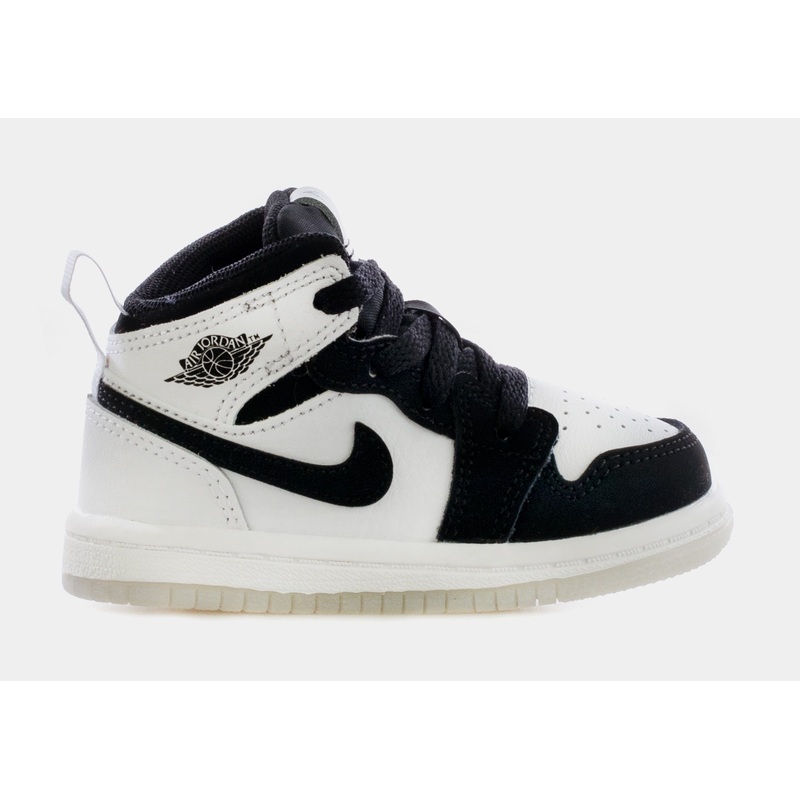 Air Jordan 1 Mid Diamond Infant Toddler Lifestyle Shoes (Black/White)
