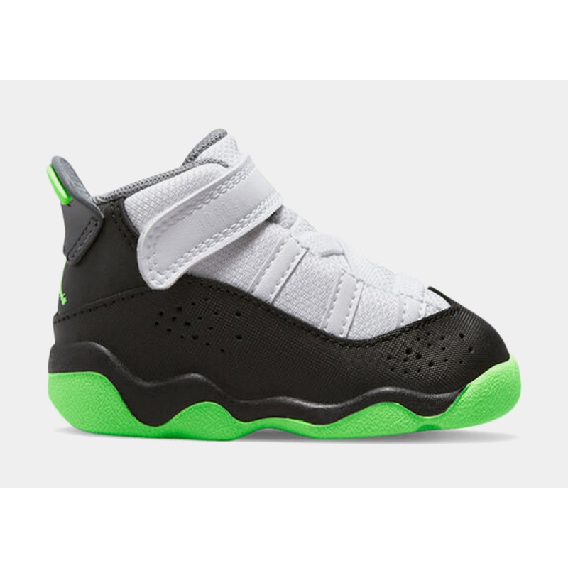 Air Jordan 6 Rings Infant Toddler Basketball Shoes (White/Green)