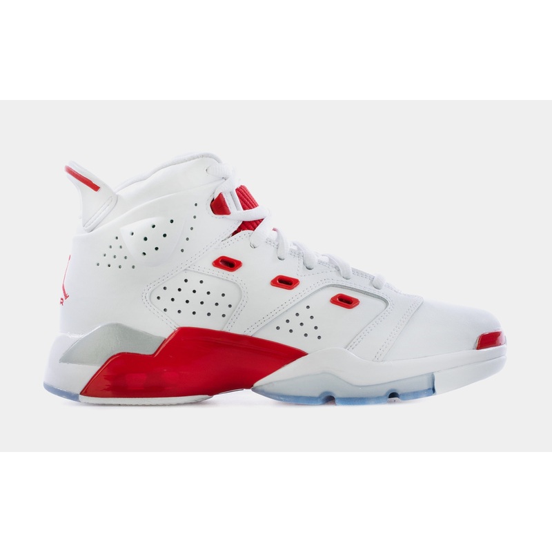 Jordan 6-17-23 Fire Red Grade School Basketball Shoes (White)