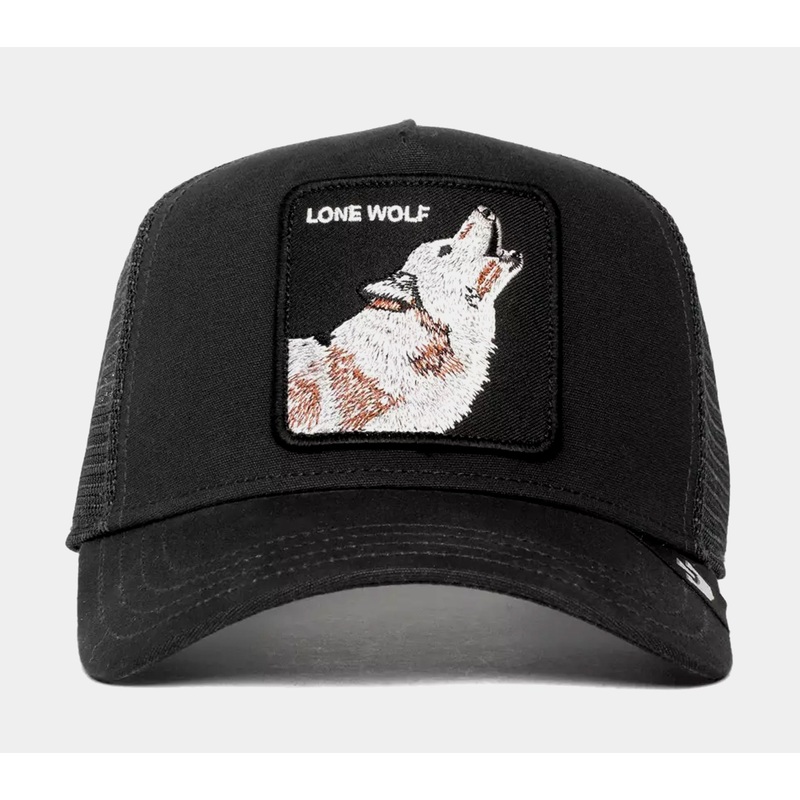 Lone Wolf Trucker Hat Mens Hat (Black)