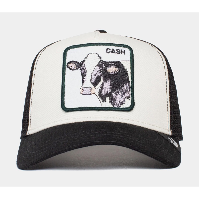 The Cash Cow Trucker Mens Hat (White/Black)