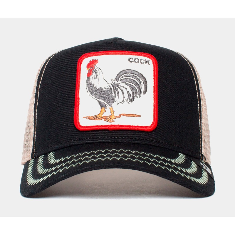 The Cock Trucker Hat Mens Hat (Black/White)