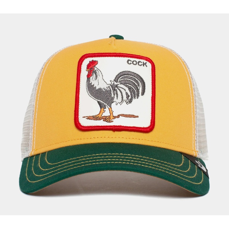 The Cock Trucker Mens Hat (White/Yellow)